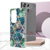 For Samsung Galaxy S25 Ultra 5G Electroplating Splicing Marble TPU Phone Case(Blue Green)