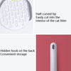 Cat Litter Scoop with Hook, White & Grey - Antibacterial ABS Plastic