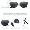 Cat Eye Sunglasses Current Trigonal Light coloured Lens Sunglasses(Black)