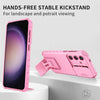For Samsung Galaxy S25+ 5G Stereoscopic Holder Sliding Camshield Phone Case(Pink)