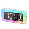 Color Changing LED Light Mirror Alarm Clock Built-in 8 Natural Music(White)