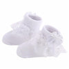 Bow Lace Baby Socks Newborn Cotton Baby Sock, Size:M(White)