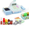 Mini Analog Supermarket Checkout Cash Register Set Child Role Playing Toy 46 PCS / Set  Blue