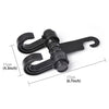 2pcs KANEED Car Vehicle Multi-functional Seat Headrest Bag Hanger Hook Holder Seat Headrest Hanger Hanging Holder Double Hooks(Black)