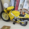 Creative Artistic Motorcycle Alarm Clock Desk Clock Model for Household Shelf Decorations (Yellow)