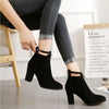Women Shoes Suede Boots Pointed High Heels, Size:35(Black)