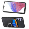 For Samsung Galaxy S25 Ultra 5G Carbon Fiber Card Wallet Ring Phone Case(Black)