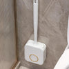 Wall-mounted Toilet Brush and Holder Set Odorless Design with Lid Bathroom Cleaning Kit(White)