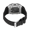 BAOGELA 224147 Wine Barrel Shaped Hollow Night Light Waterproof Sports Silicone Men Watch(Black Shell Red Belt)