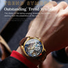 OLEVS 6661 Men Fashion Luminous Waterproof Mechanical Watch(Blue + Gold)