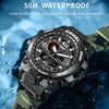 SMAEL 1545D Time Men Anti-falling Night Light Alarm Waterproof Sports Watch(Camouflage Red)
