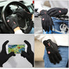 Outdoor Sports Hiking Winter Leather Soft Warm Bike Gloves For Men Women, Size:S (Black)