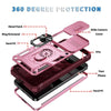 For Samsung Galaxy S25+ 5G Sliding Camshield TPU Hybrid PC Phone Case with Holder(Pink+Rose Red)