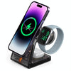 LFX-198 15W Transparent MagSafe Wireless Charging Stand with Removable Watch Charger(Black)