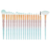 20 in 1 Diamond Handle Eye Brush Multi-functional Makeup Brush, Pink+Blue Handle and Baby Blue Brush