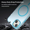 For iPhone 15 Plus MagSafe Frosted Translucent TPU + PC Full Coverage Phone Case(Blue)