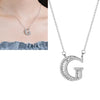Women Fashion S925 Sterling Silver English Alphabet Pendant Necklace, Style:G