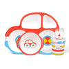 Bamboo Fiber Cartoon Dinner Plate For Children(Red)