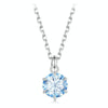 S925 Sterling Silver Platinum Plated Blue Moissanite Necklace(MSN031)