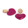 Peach Heart Earrings Retro Series Acrylic Stud Earrings for Women(Rose red)