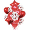 1 Set 18 Inch Aluminum Pearl Sequins Balloon Set Party Decoration Holiday Decoration(Red)