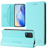 For Samsung Galaxy M62 / F62 4G RC01 Dual-Folded Magnetic Suction RFID Leather Phone Case(Mint Green)
