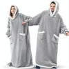 Lazy Blanket Lambswool TV Blanket Wearable Blanket, Size: Length 120CM(Light Gray)