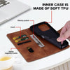 For iPhone 15 Pro Max Lace Floral Embossed Magnetic Buckle Leather Phone Case(Brown)