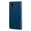 For Xiaomi Redmi 9C Business Style Oil Wax Texture Horizontal Flip Leather Case, with Holder & Card Slots & Wallet(Blue)