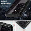 For Samsung Galaxy S21 Ultra 5G C1 2 in 1 Shockproof TPU + PC Protective Case with PET Screen Protector(Black)