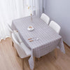 137x152cm Home Tablecloth No-wash PVC Coffee Table Cloth(Grey Plaid)