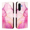 For Samsung Galaxy A56 5G PT003 Marble Pattern Flip Leather Phone Case(Pink Purple Gold)