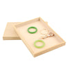Bamboo Wood Velvet Multi-Functional Jewelry Display Tray Jewelry Storage Box Empty Tray, Style: Velvet (Ice Flowers)