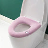 Universal Knitted Washable Toilet Pad Home Thickened Warm Toilet Cover, Style: With Handle Pink