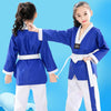 Child Adult Cotton Men And Women Taekwondo Clothing Training Uniforms, Size: 140(Striped Short Sleeves)