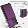 For Samsung Galaxy Note20 Crossbody Dual-buckle Wallet RFID Back Leather Phone Case(Dark Purple)