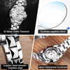 JIN SHI DUN 8813 Fashion Waterproof Luminous Automatic Mechanical Watch, Style:Women(Silver White)
