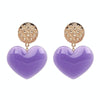 Peach Heart Earrings Retro Series Acrylic Stud Earrings for Women(Purple)