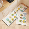 50 x 80cm+50 x 160cm 2pcs / Set Household Kitchen Oil-Absorbing Cartoon Pad Bathroom Non-Slip Quick-Drying Mat(Happy candy)