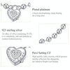 S925 Sterling Silver Heart-shaped Punk Beads Women Bracelet Jewelry, Size:19cm