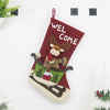 CX20228 Elk Pattern Christmas Sock Gift Bag Christmas Tree Pendant Decoration