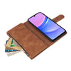 For Samsung Galaxy A16 5G Multifunctional Frosted Zipper Wallet Leather Phone Case(Brown)