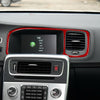 Car Carbon Fiber Navigation Frame Decorative Sticker for Volvo V60 2010-2017, Left Drive(Red)