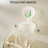 Bathroom No-Punch Suction Cup Showerhead Holder Tulip Shower Hanger(Milk White)