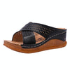 Thick-Bottomed Muffin Wedge Sandals, Shoe Size:36(Black)