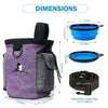 Purple Dog Treat Training Waist Bag with Bowl & Adjustable Belt