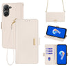 For ASUS Zenfone 9 / 9Z Crossbody Chain Leather Phone Case(White)