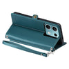 For Redmi Note 13 5G Global Wallet Multi-card Slot Leather Phone Case with Lanyard(Green)