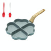 Maifan Stone Love Four-hole Fried Egg Pan Non-Stick Egg Dumpling Pan, Color: Green + Oil Brush Spoon