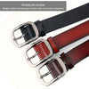 Dandali L8034 Men Casual Antique Pin Buckle Leather Belt Waistband, Size: 110-125cm (Black)